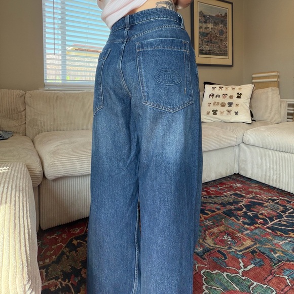 BDG High Rise Baggy Loose wide leg jeans in medium wash sz 26 - Picture 3 of 9